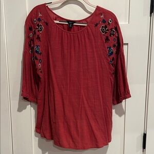 Intro. Scarlet Blouse with Floral Details